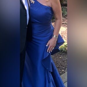 Chic Asymmetrical Blue Gown